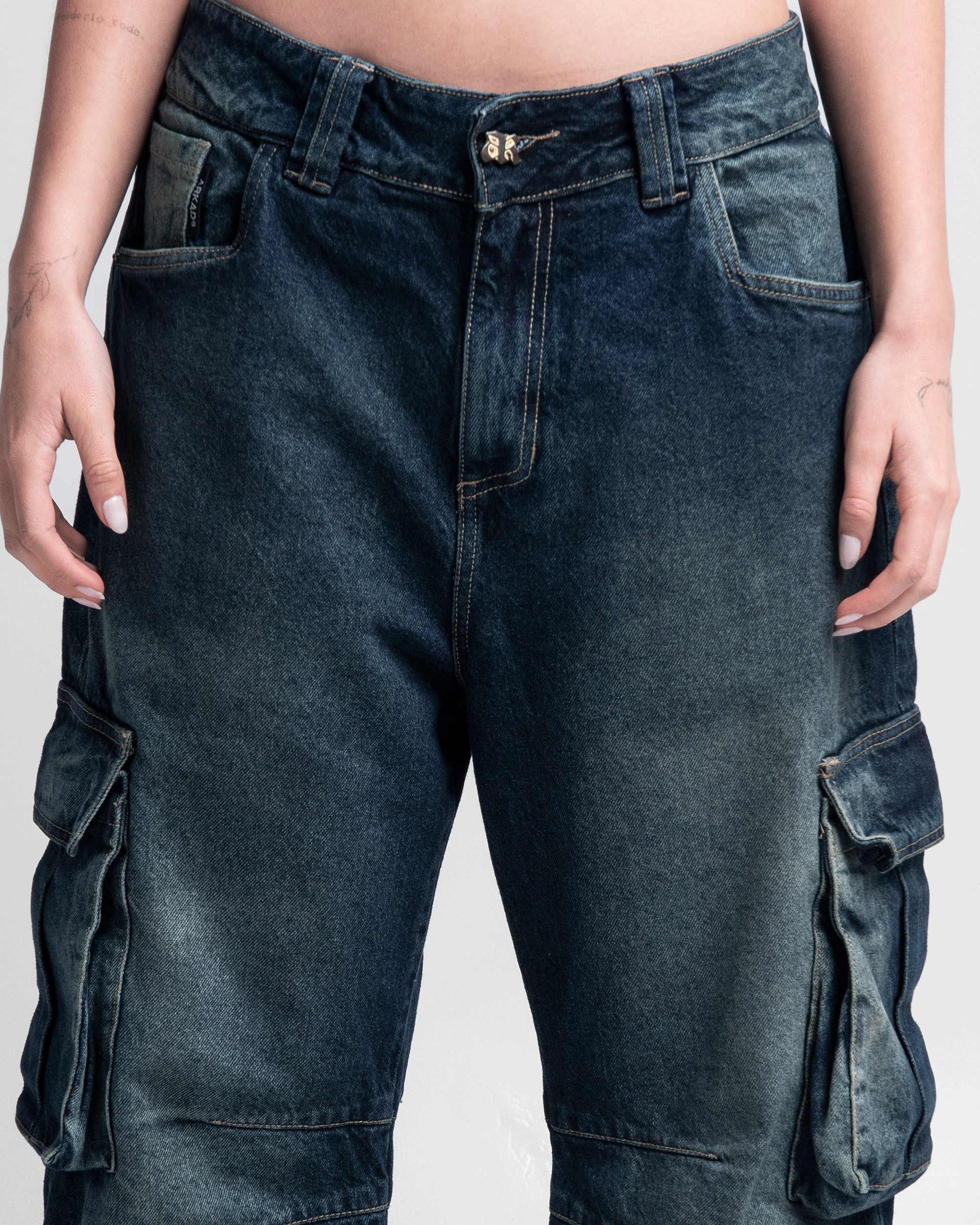 Jean Cargo Dirty Azul - Unisex
