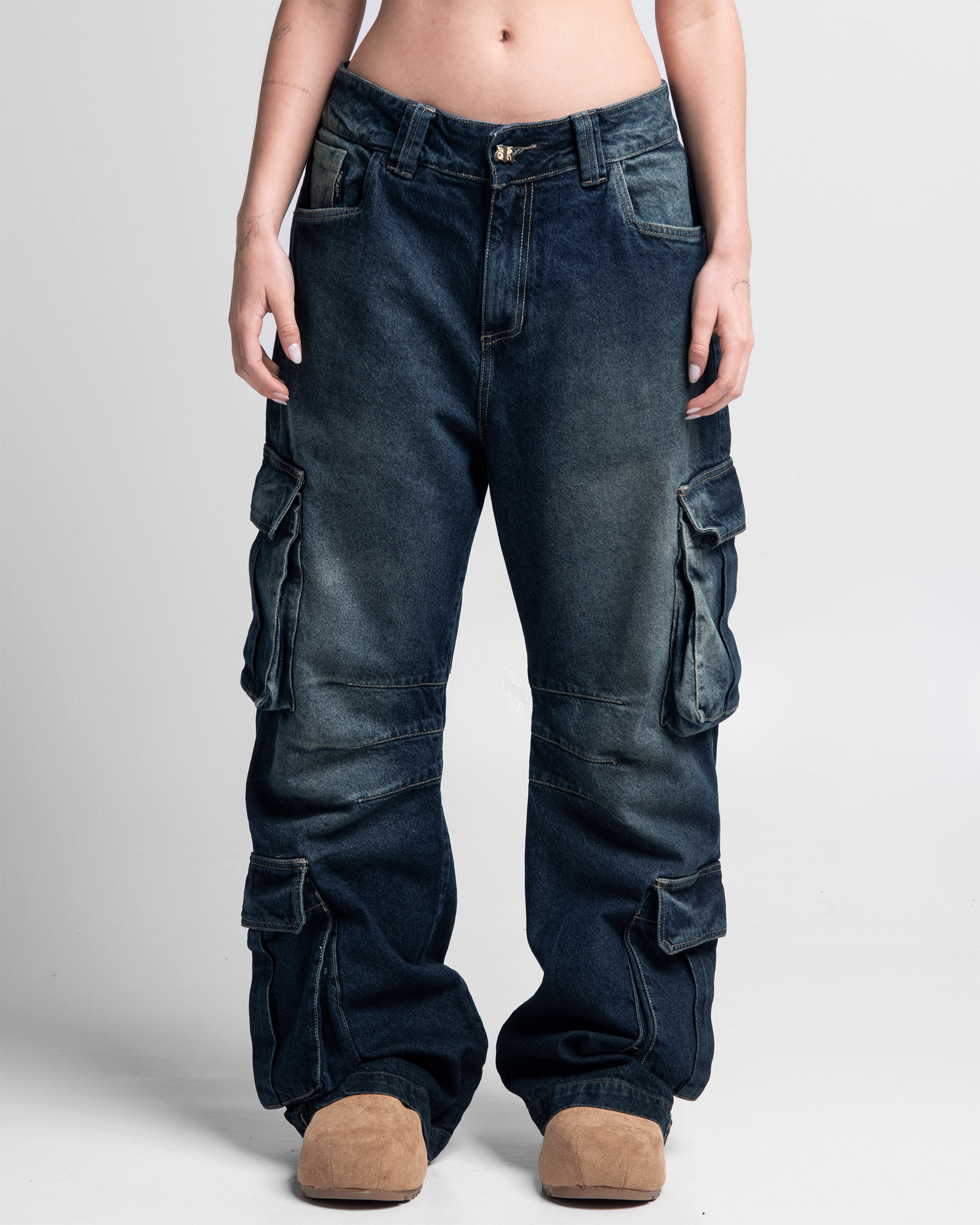 Jean Cargo Dirty Azul - Unisex