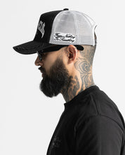 Gorra Corduroy Negra Con Blanco FF