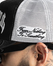 Gorra Corduroy Negra Con Blanco FF