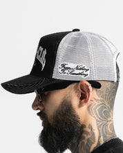 Gorra Corduroy Negra Con Blanco FF
