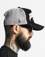 Gorra Corduroy Negra Con Blanco FF