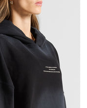 Washed Hoodie Negro Angel Arkad Clo - Unisex