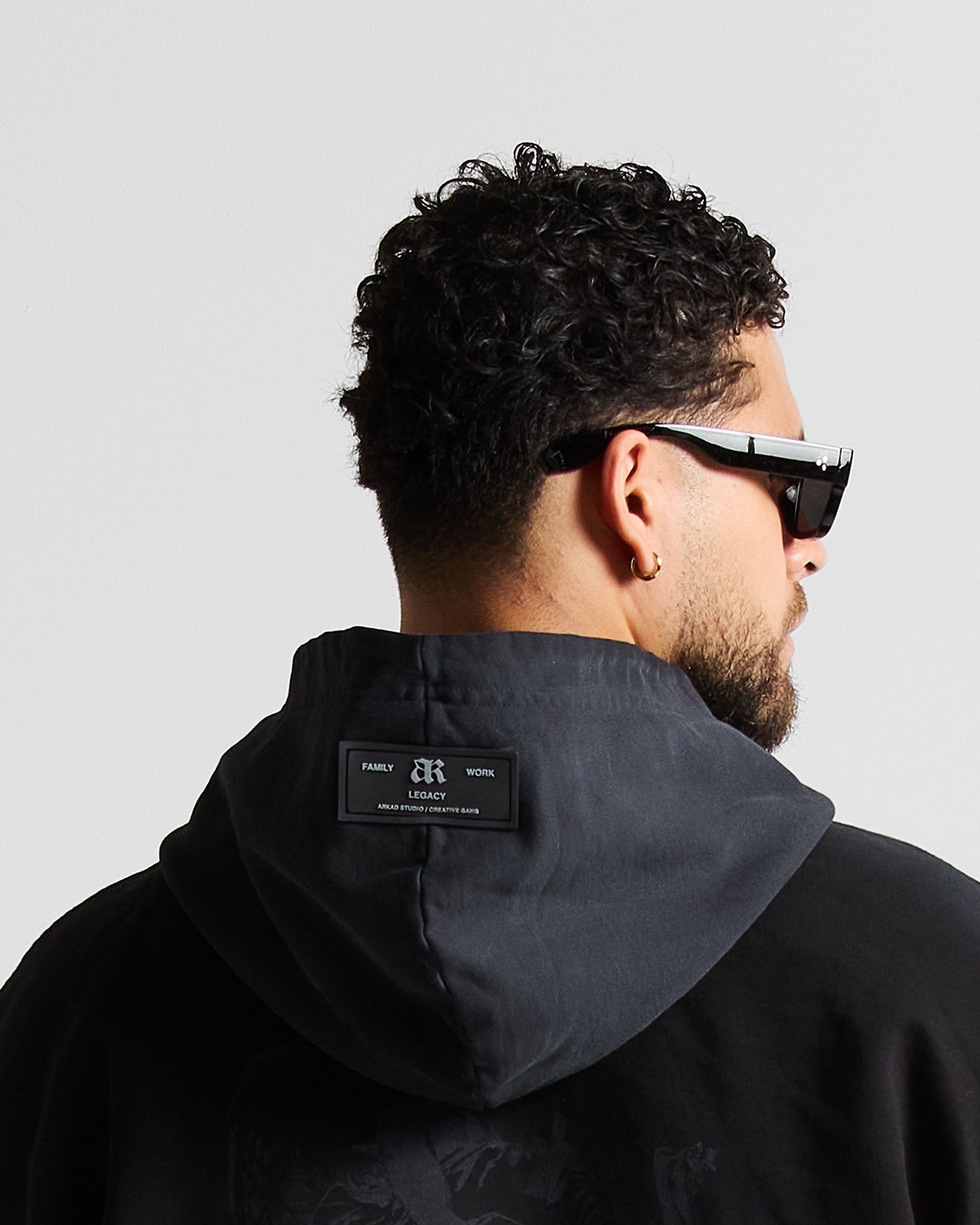 Washed Hoodie Negro Angel Arkad Clo