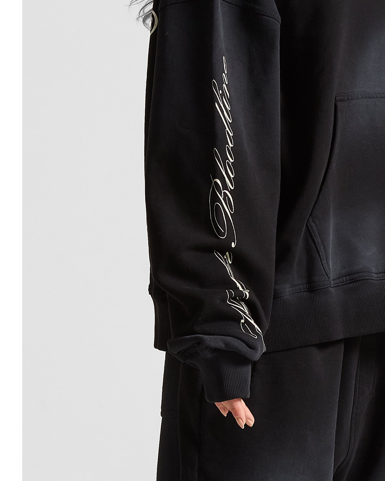 Washed Hoodie Negro Angel Arkad Clo - Unisex