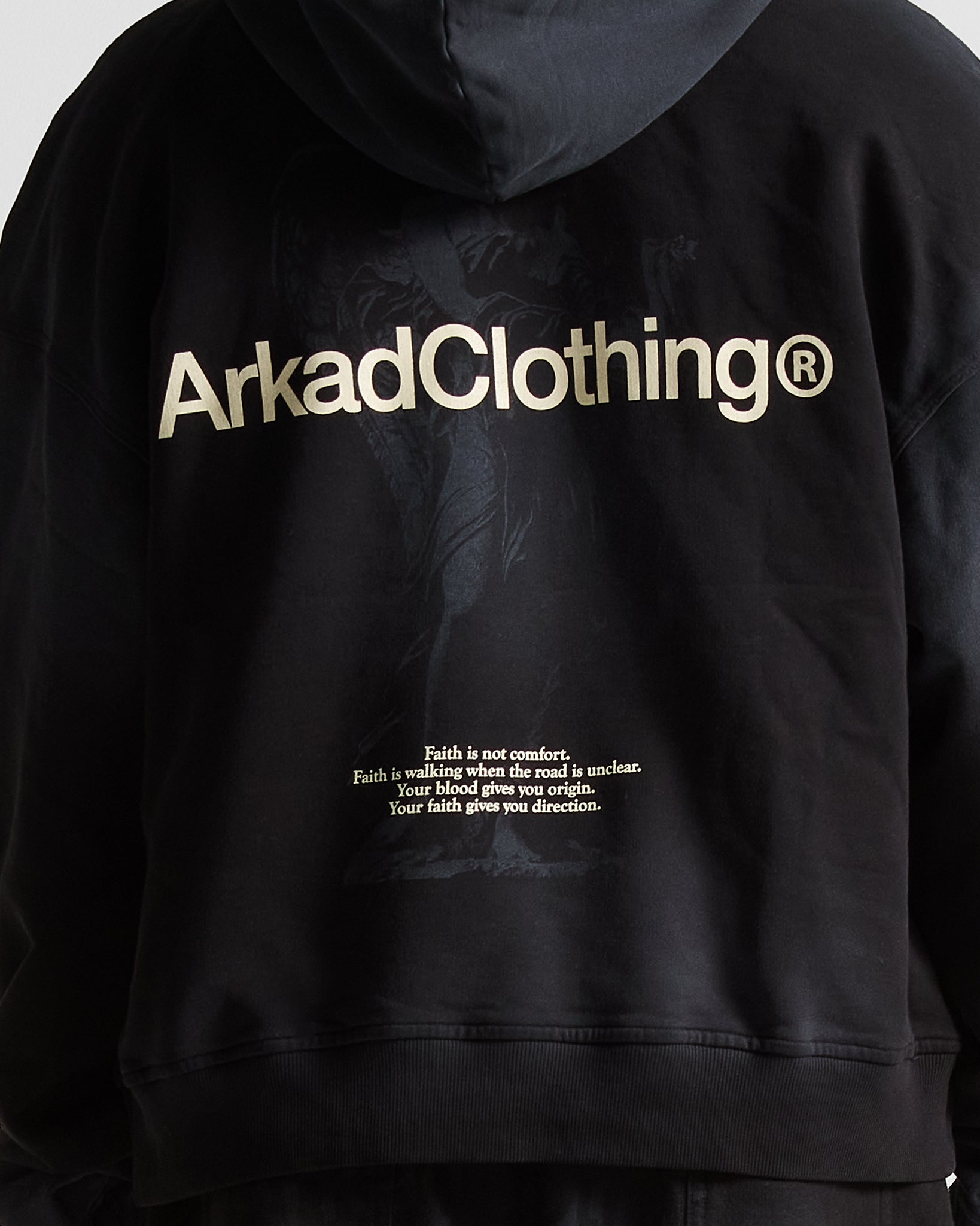 Washed Hoodie Negro Angel Arkad Clo