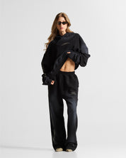 Washed Hoodie Negro Angel Arkad Clo - Unisex