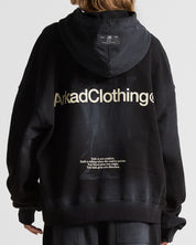 Washed Hoodie Negro Angel Arkad Clo - Unisex