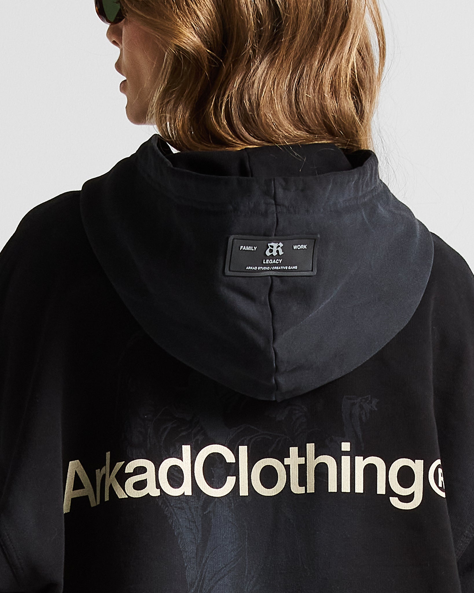 Washed Hoodie Negro Angel Arkad Clo - Unisex