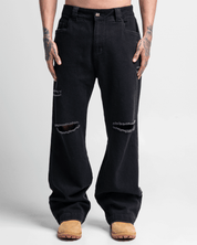 Denim Pant Destroyed Negro