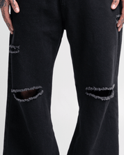 Denim Pant Destroyed Negro