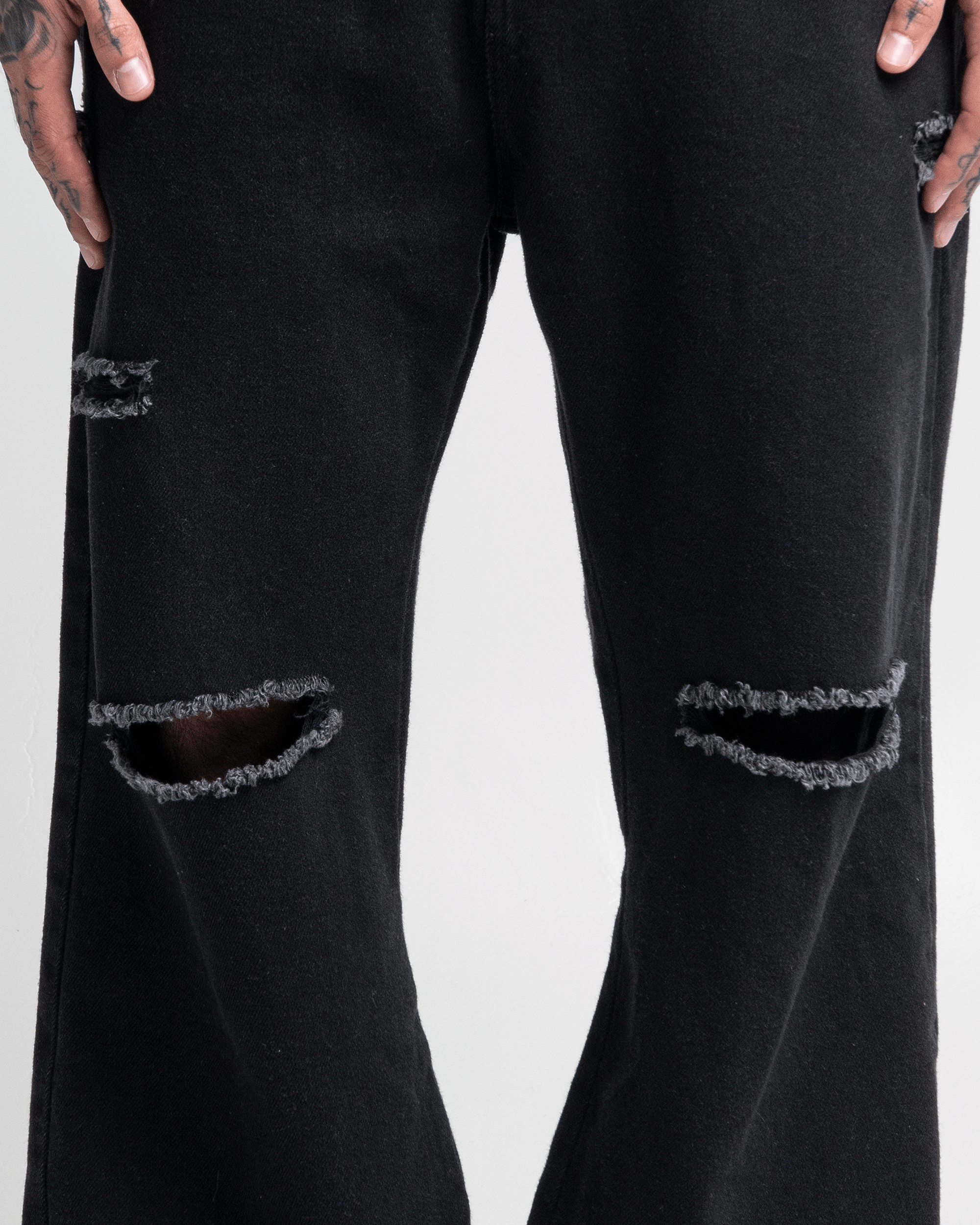 Denim Pant Destroyed Negro