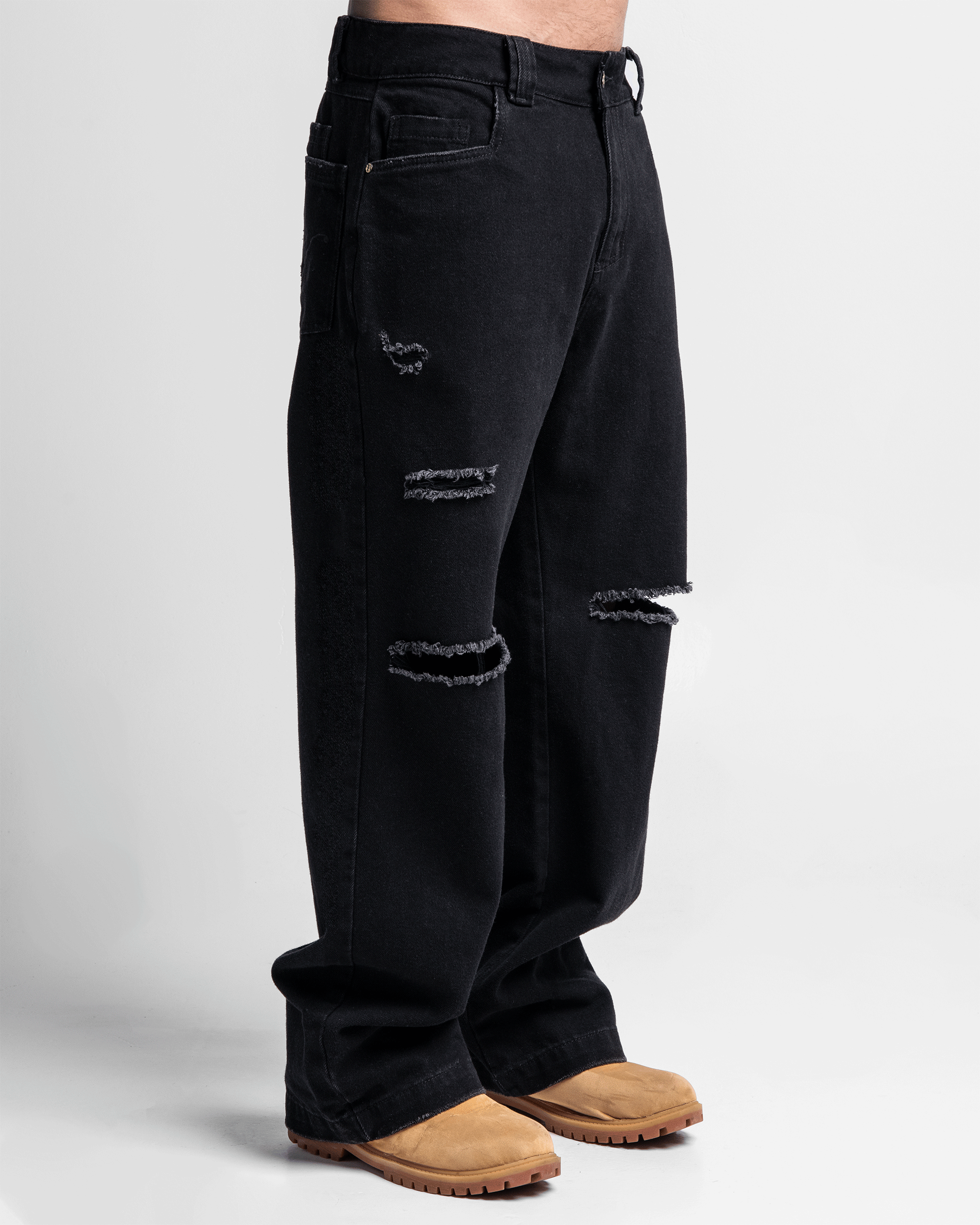 Denim Pant Destroyed Negro