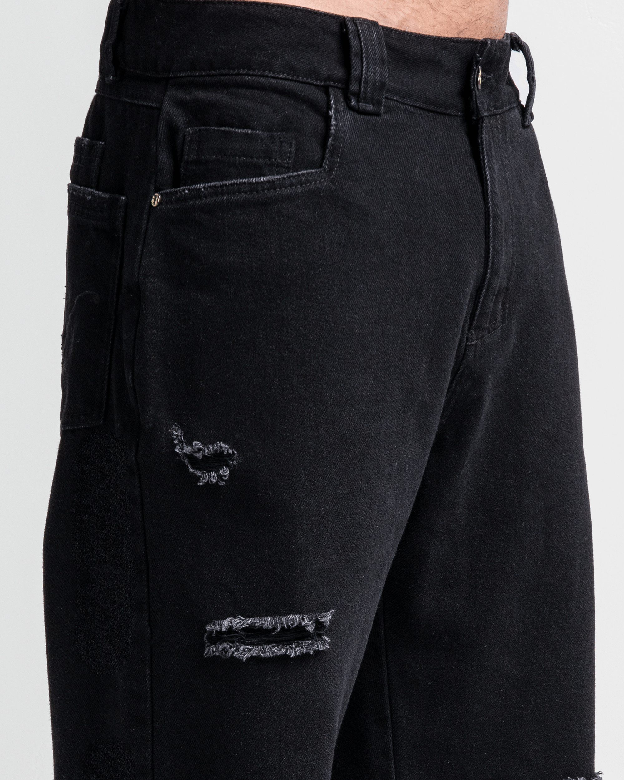 Denim Pant Destroyed Negro