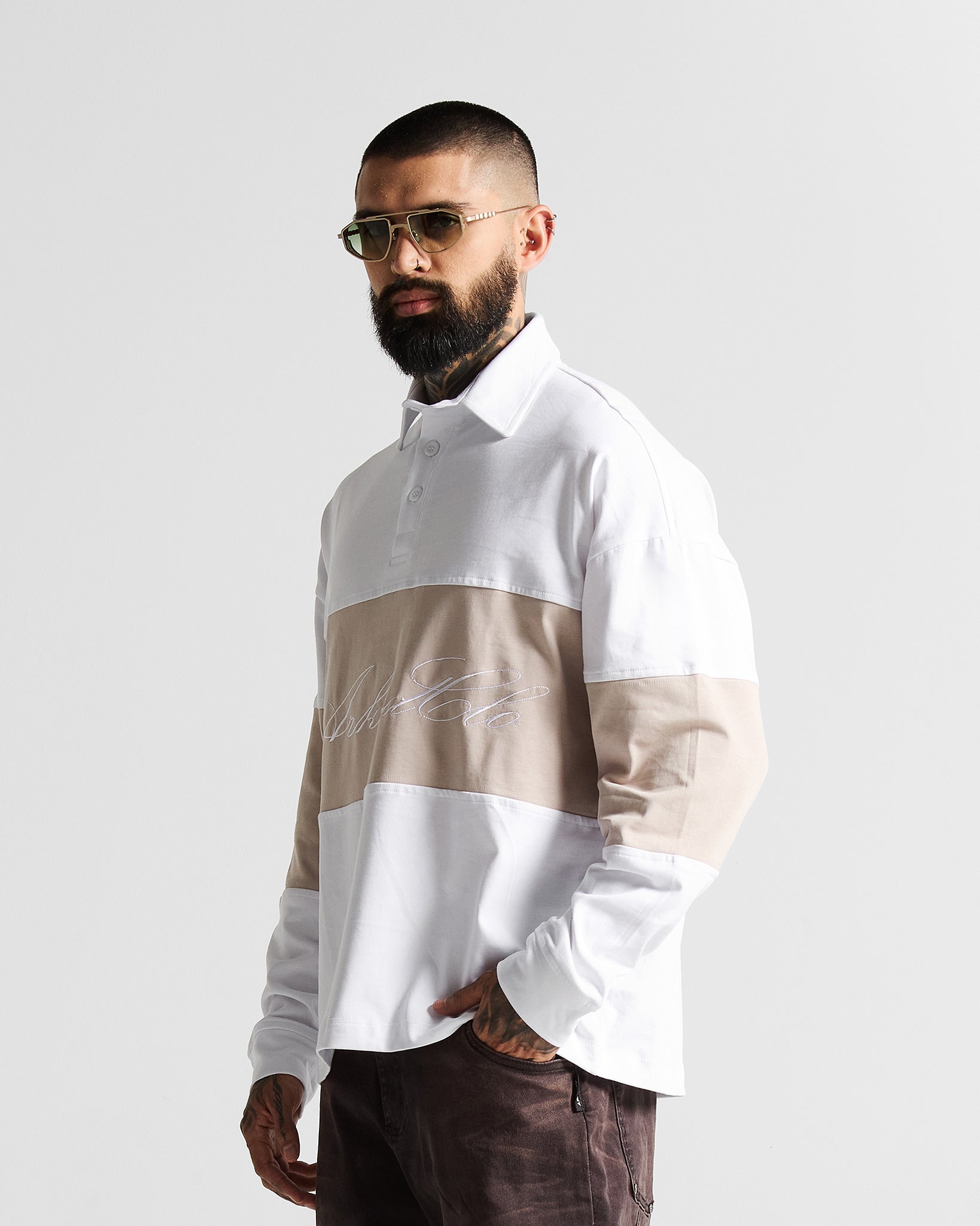 Polo Sweater Beige Hustler