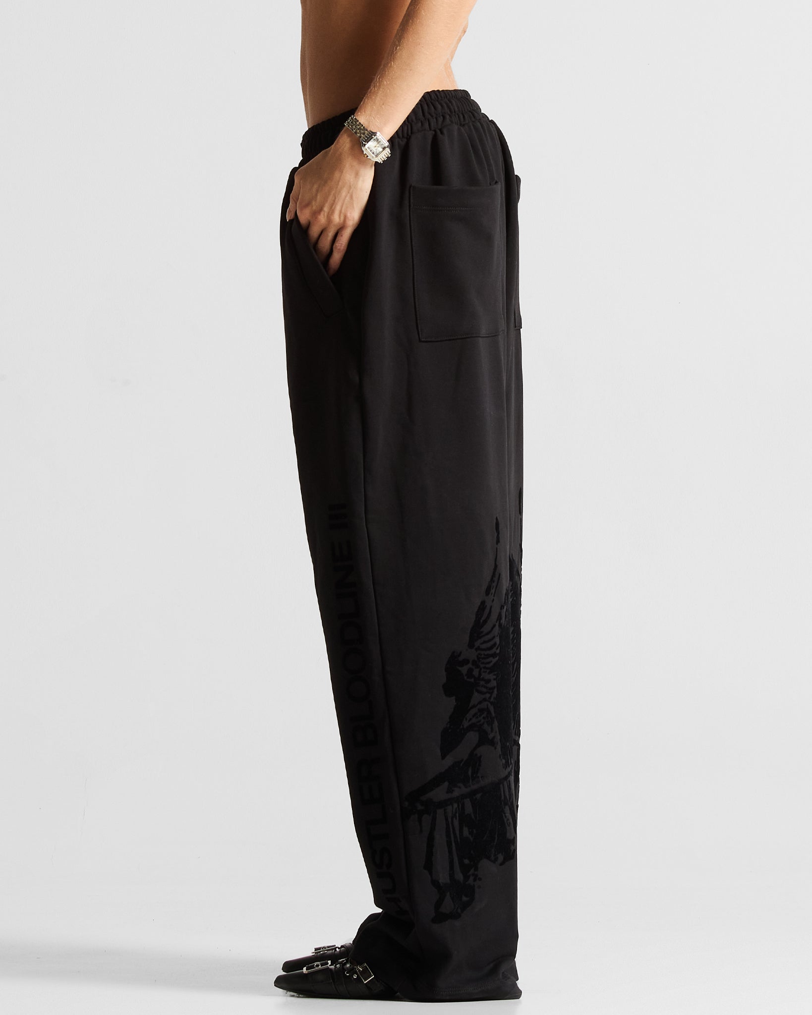 Black Sweatpant Hustler Angeles Velvet - Unisex