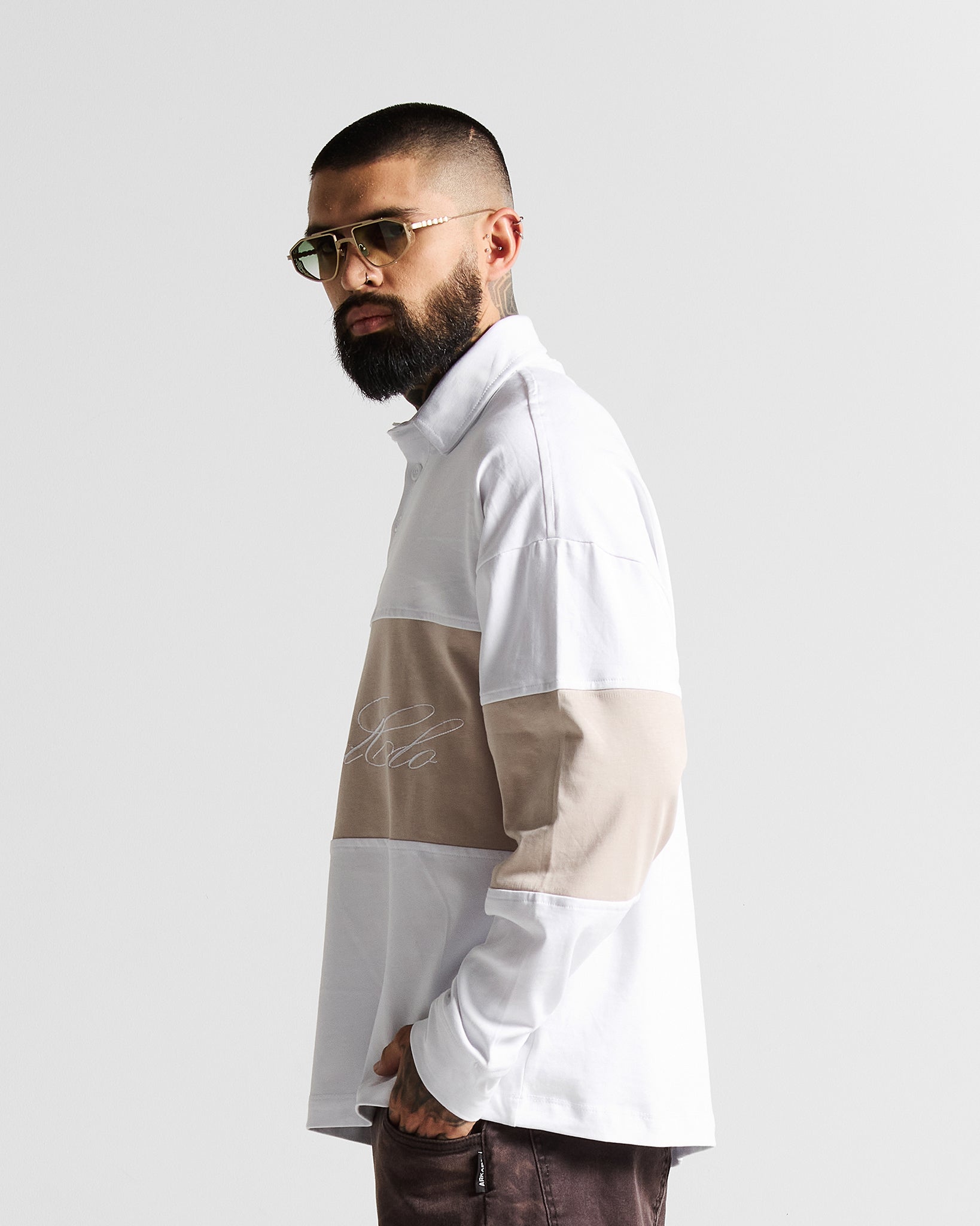 Polo Sweater Beige Hustler