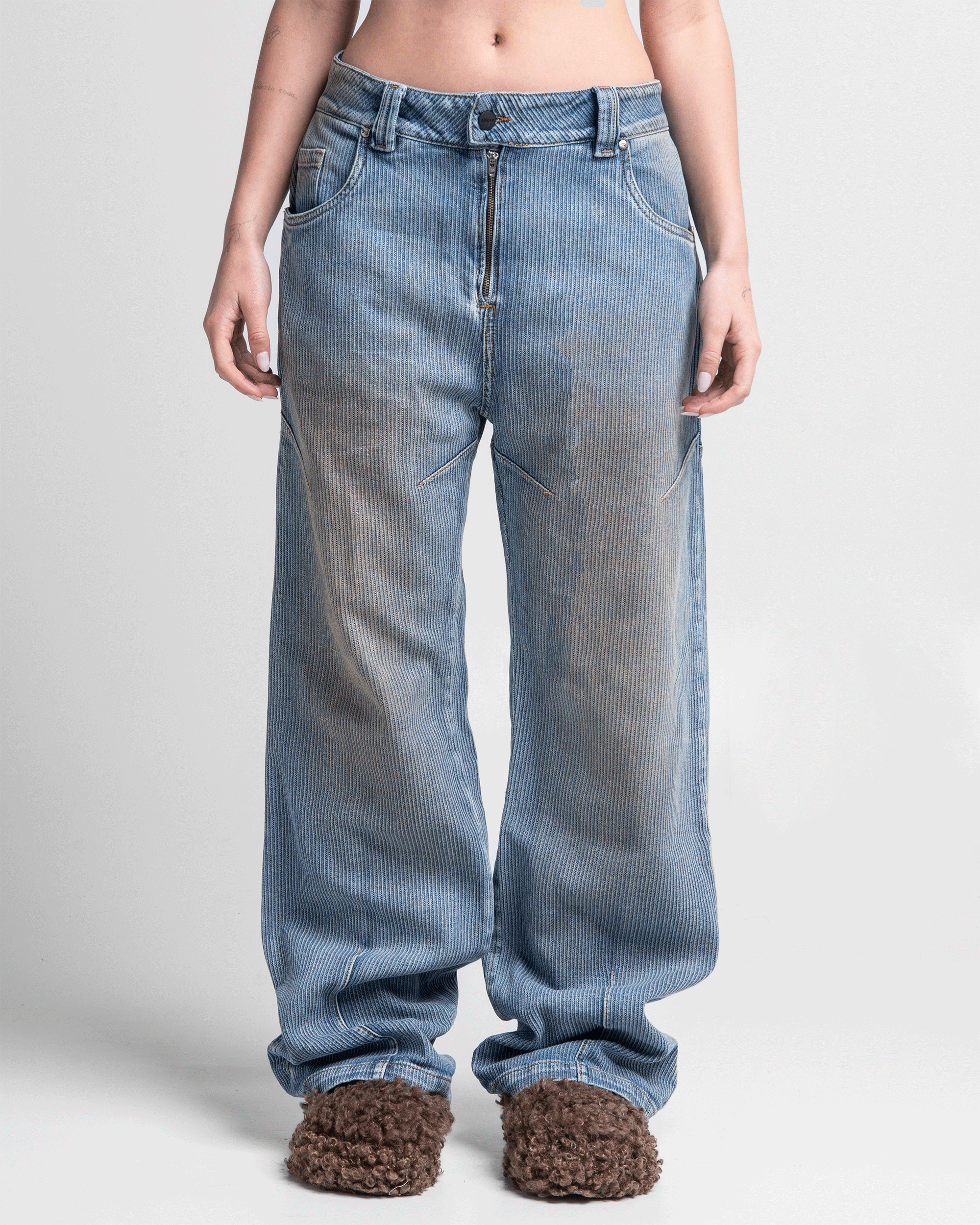 Striped Dirty Denim Pant - Unisex