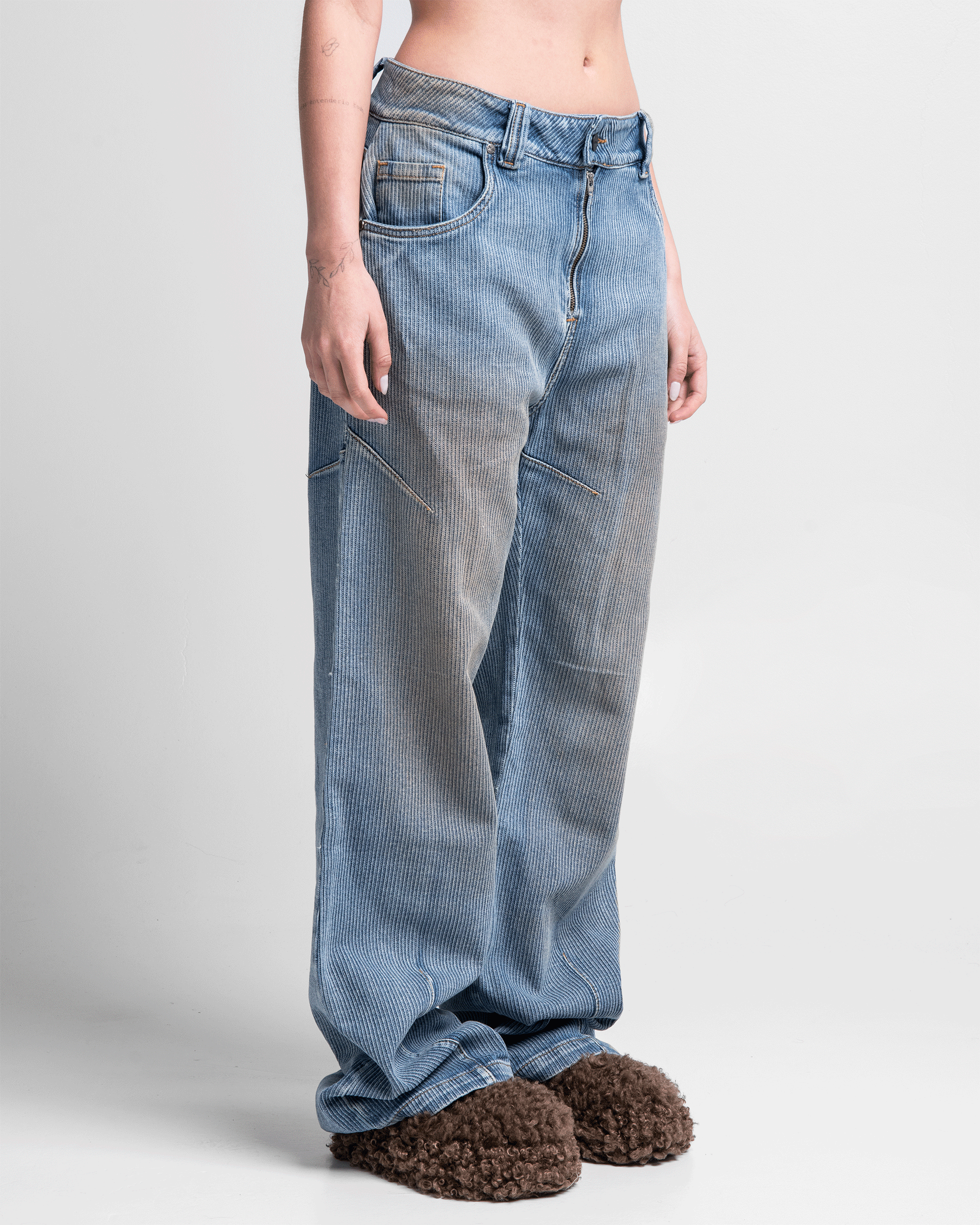 Striped Dirty Denim Pant - Unisex