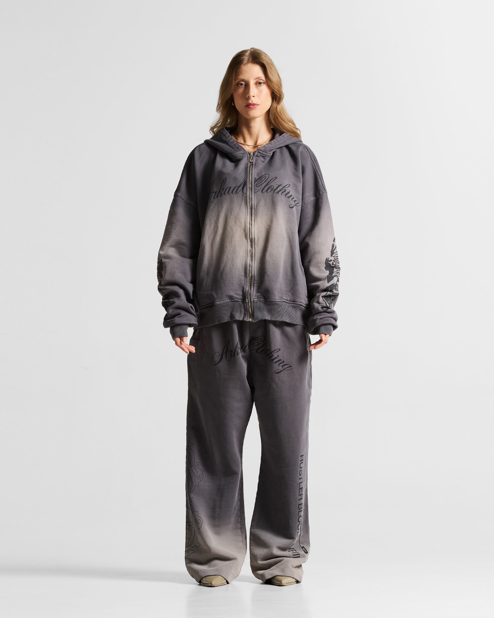 Washed Gray Jacket Hustler - Unisex