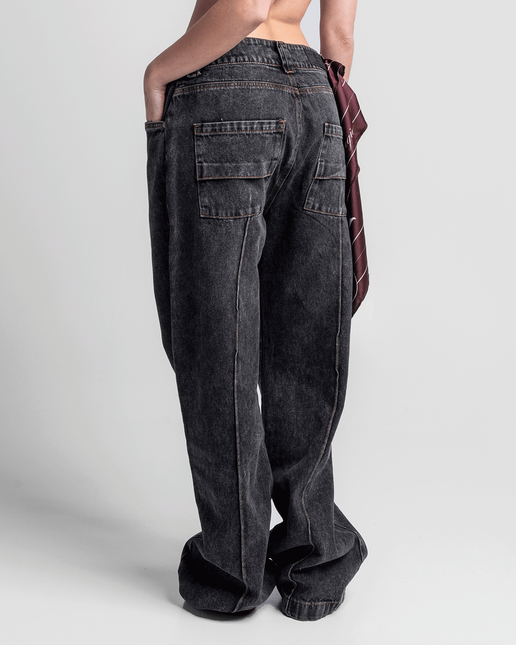 Pintuck Denim Pant Negro - Unisex