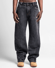Pintuck Denim Pant Negro