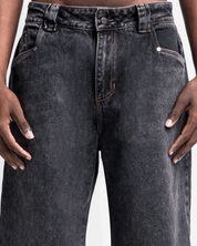 Pintuck Denim Pant Negro
