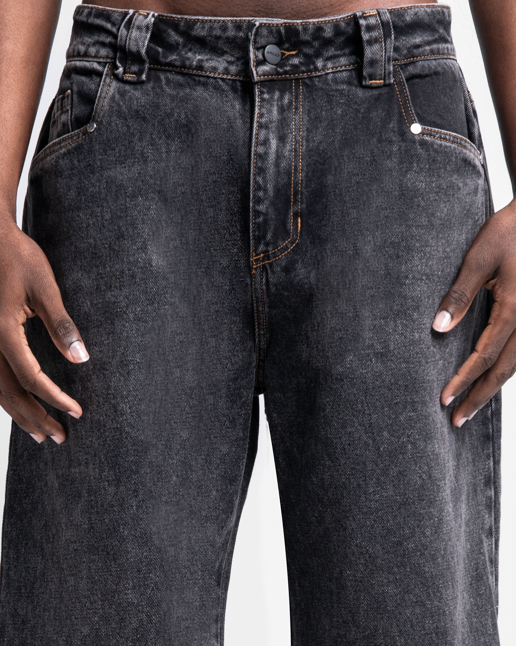 Pintuck Denim Pant Negro