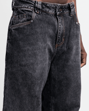 Pintuck Denim Pant Negro