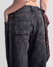 Pintuck Denim Pant Negro - Unisex