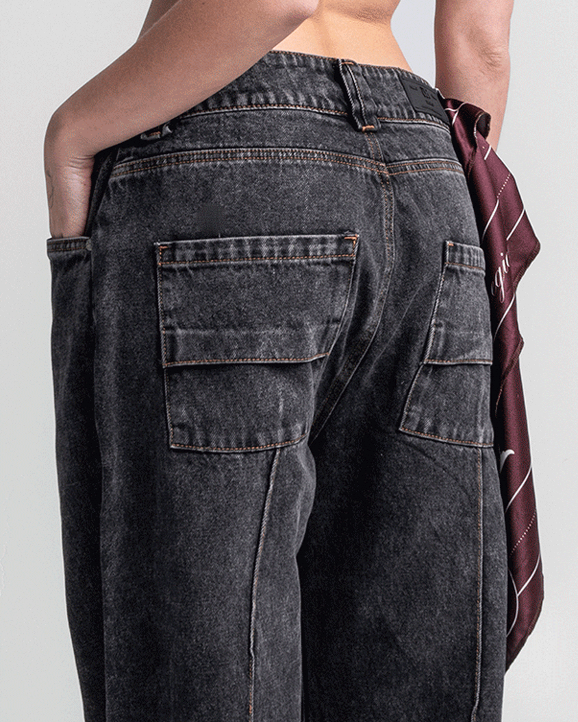 Pintuck Denim Pant Negro - Unisex