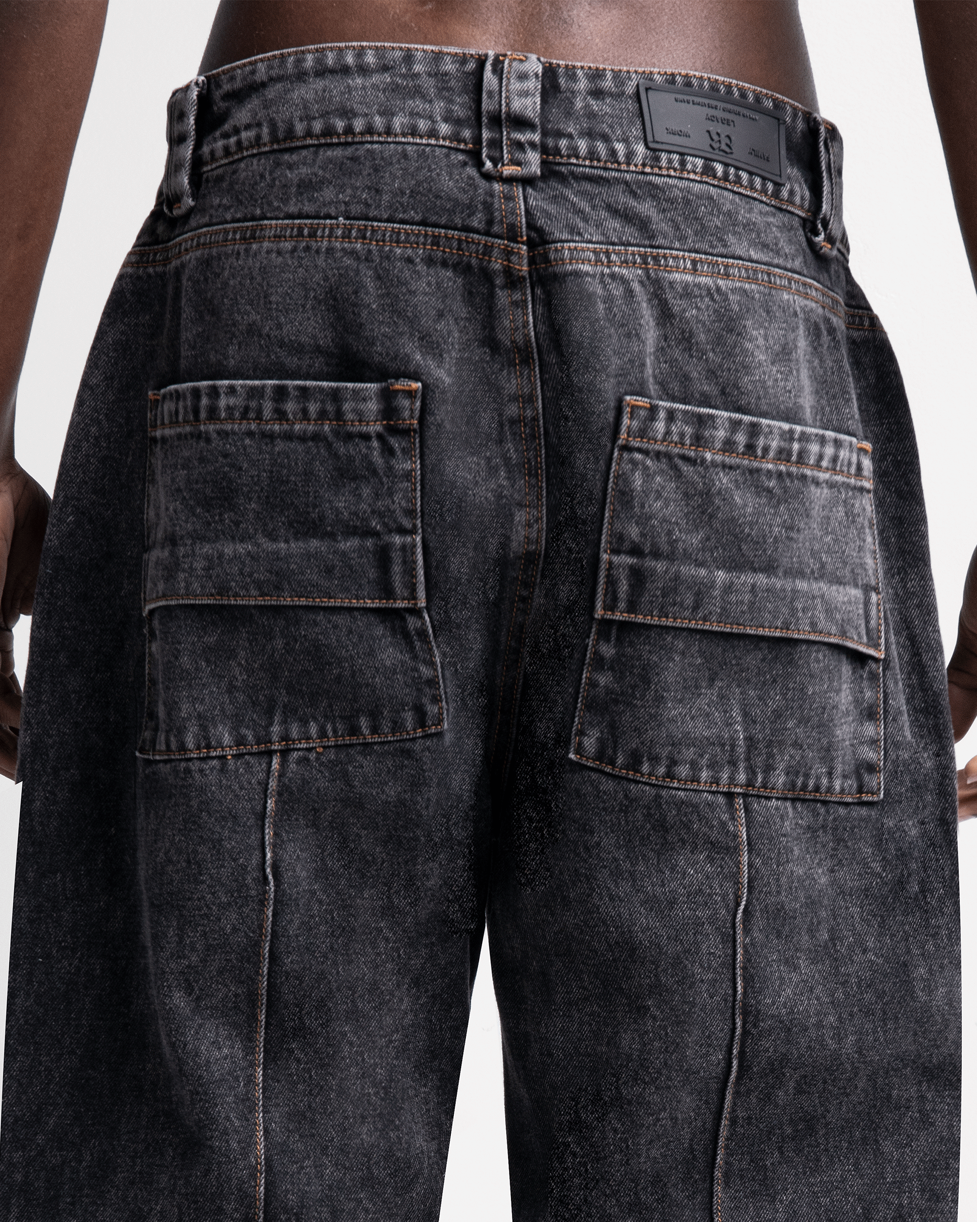 Pintuck Denim Pant Negro