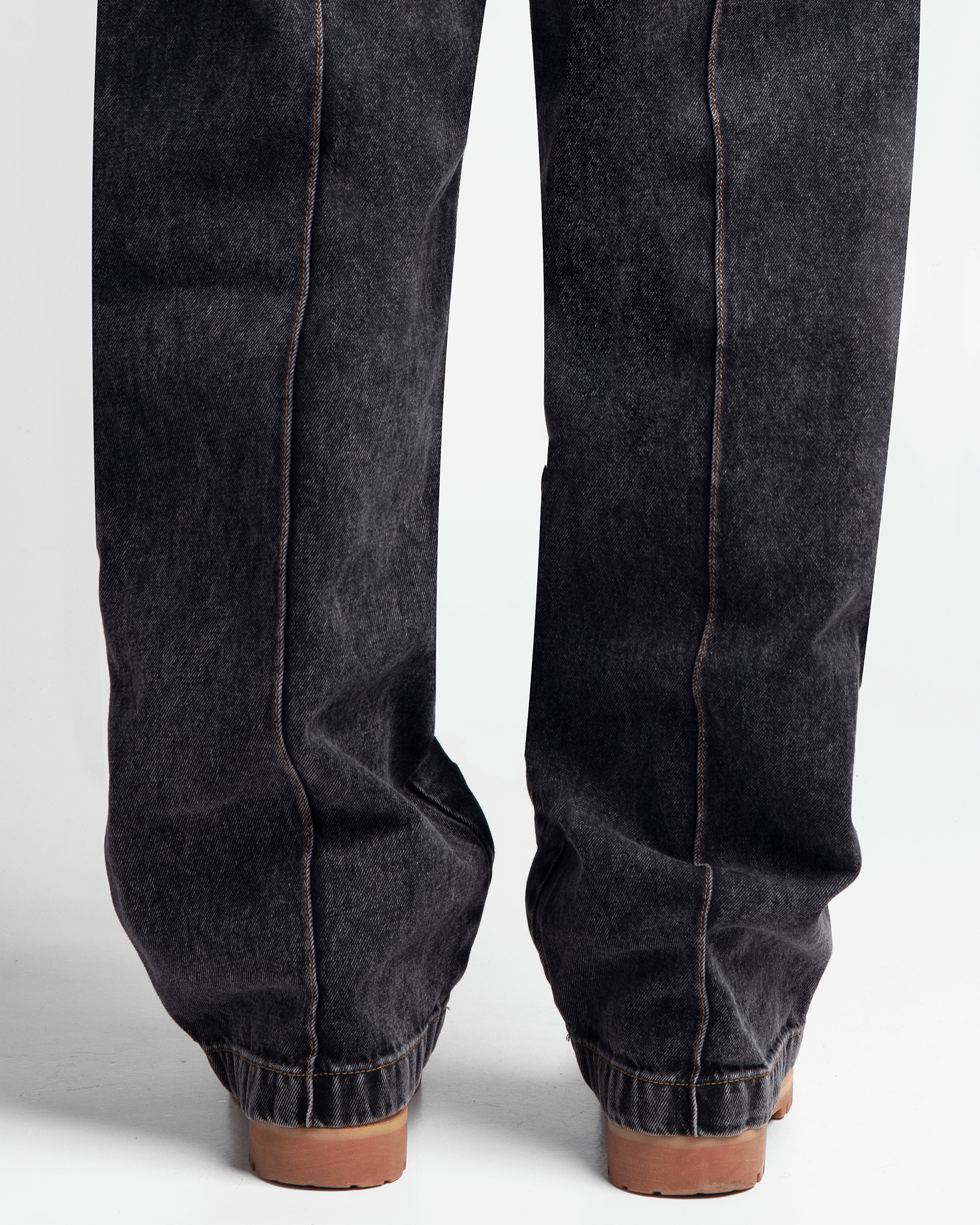 Pintuck Denim Pant Negro