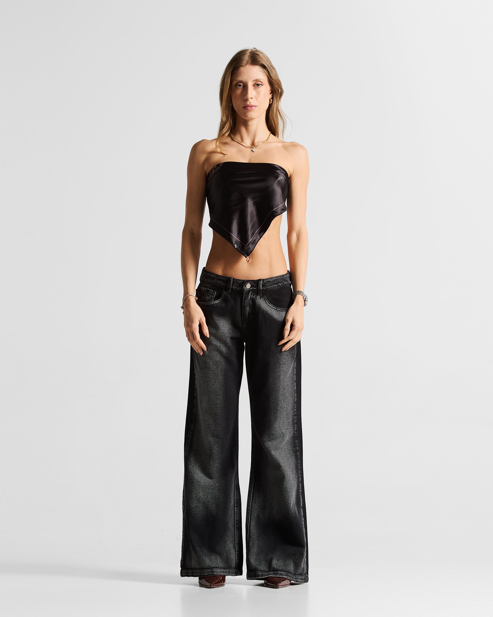 Low Rise Jean Negro Mujer