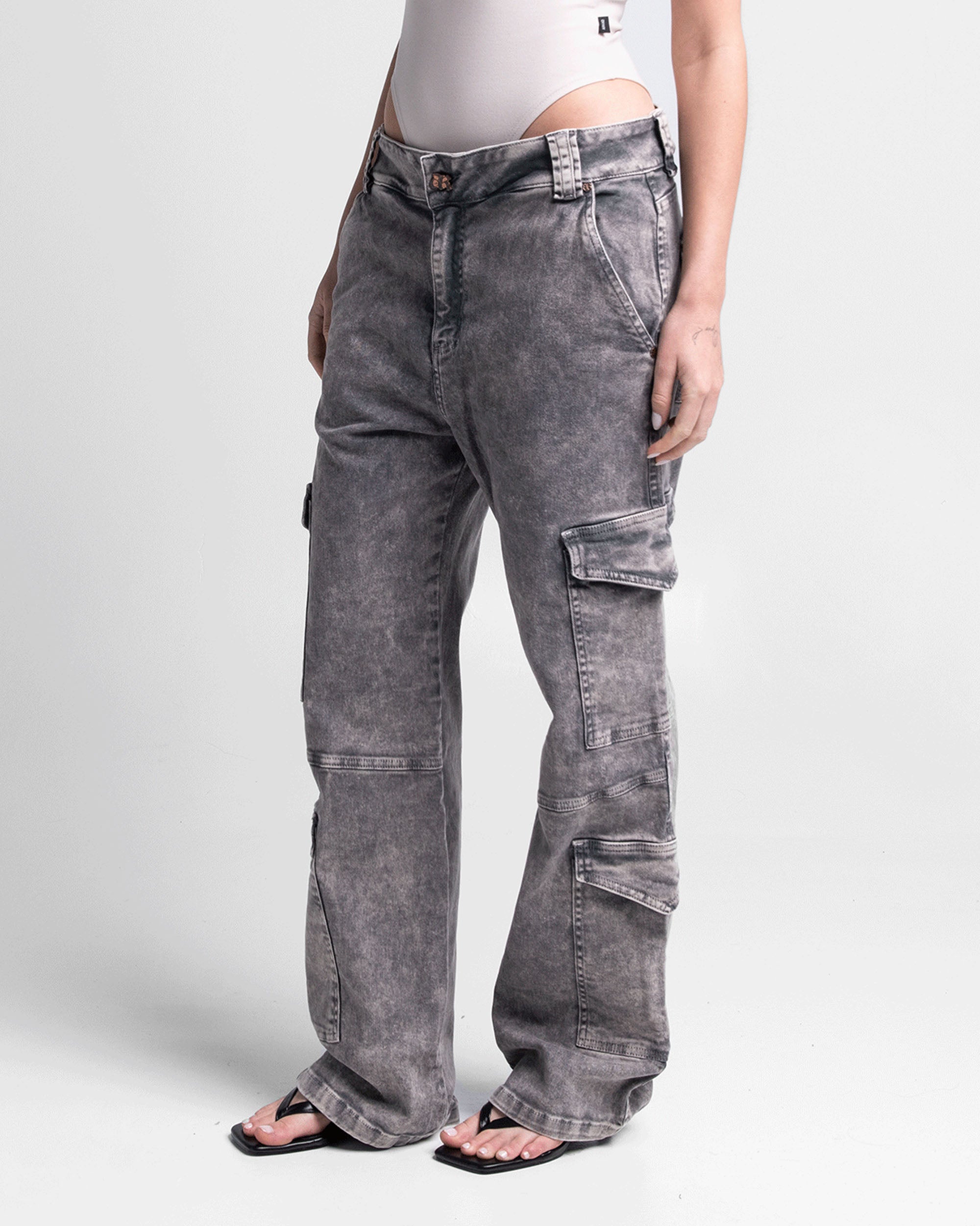 Jean Cargo Dirty Gris