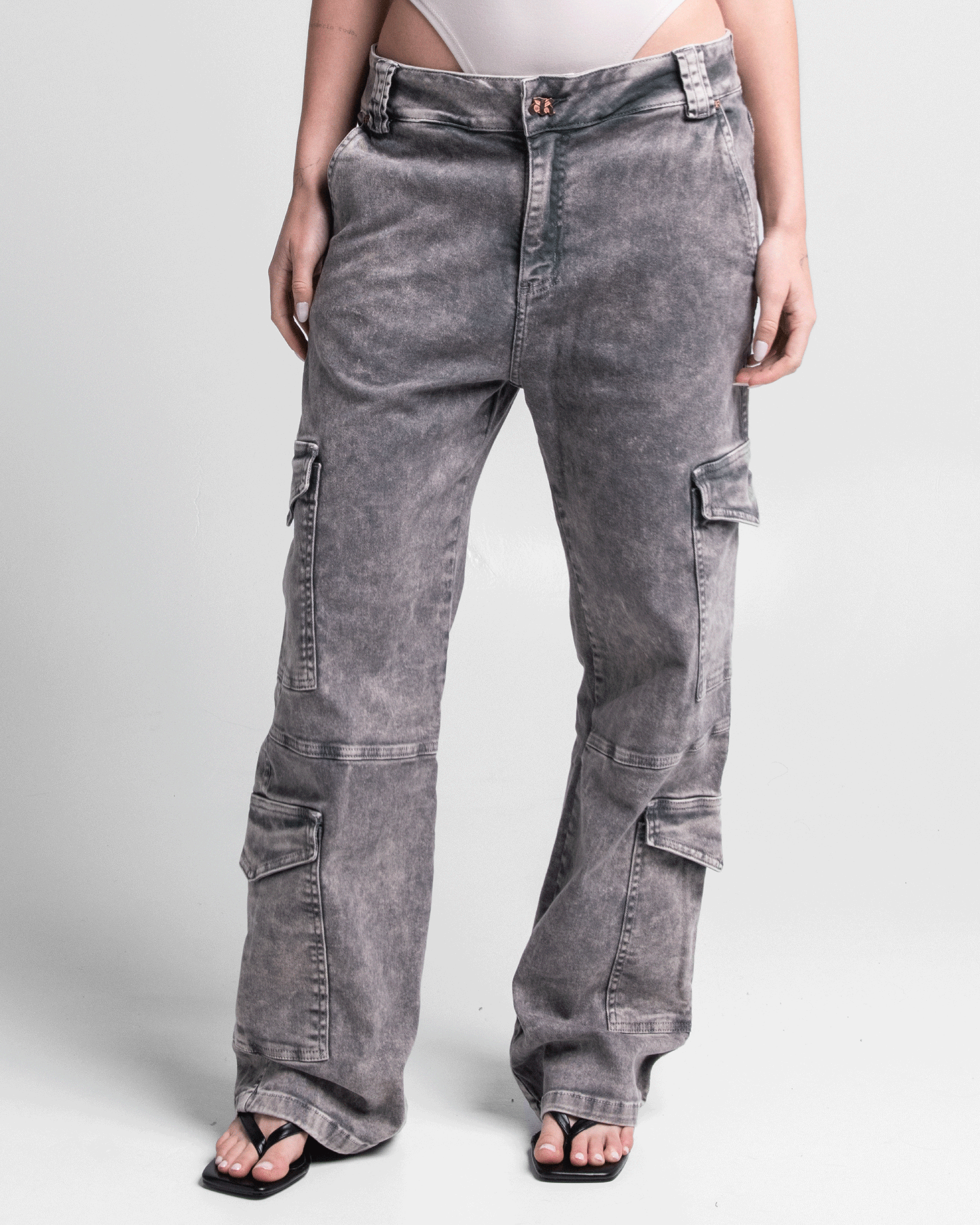 Jean Cargo Dirty Gris