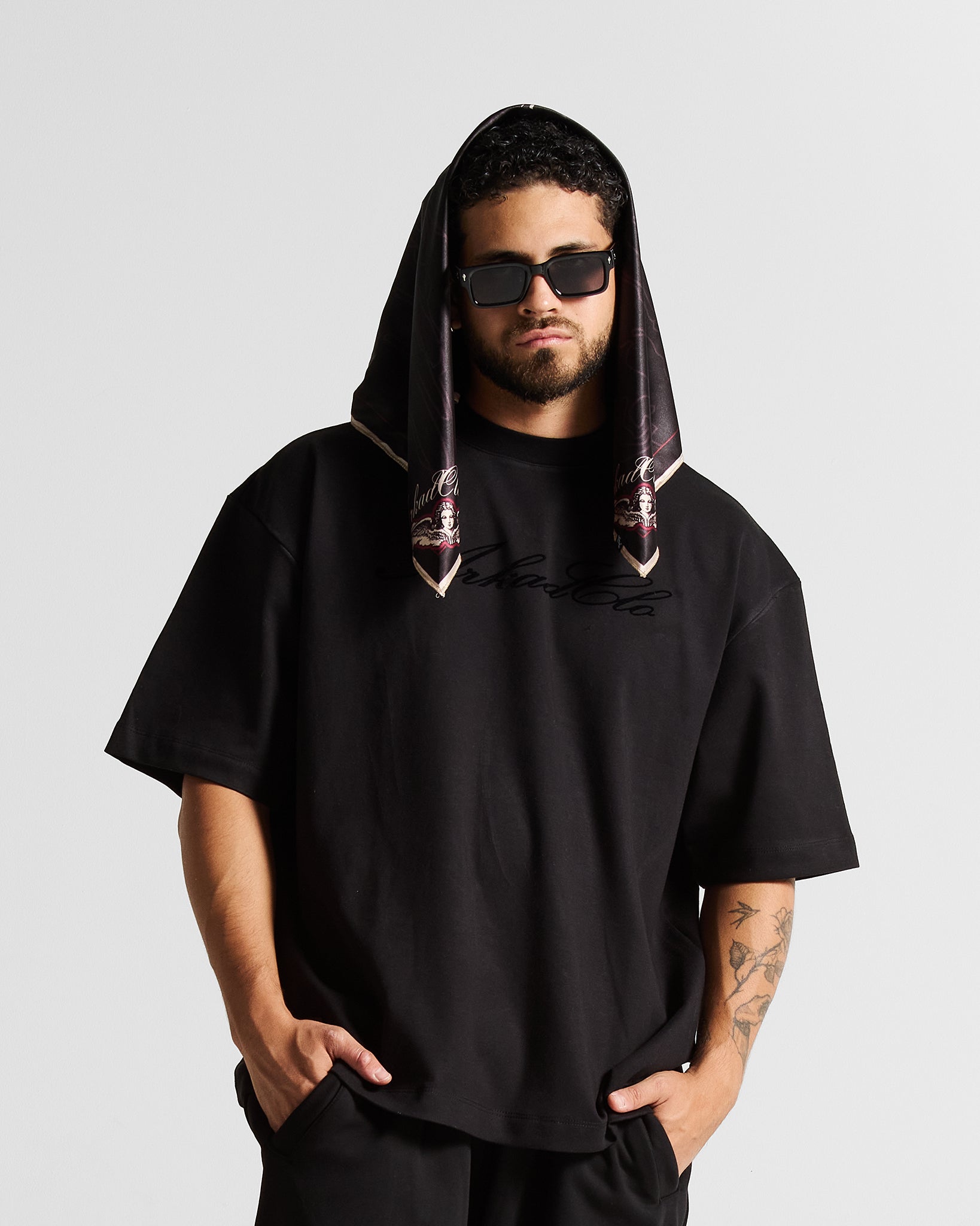 Bandana Negra Con Beige Angeles