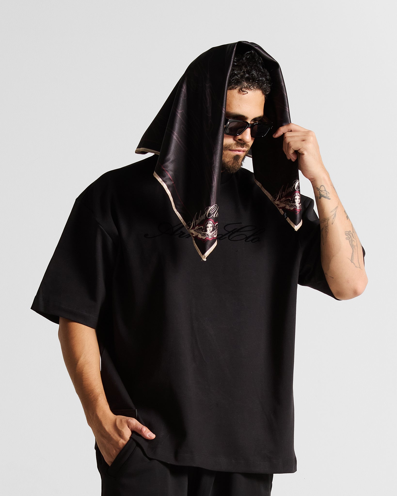 Bandana Negra Con Beige Angeles