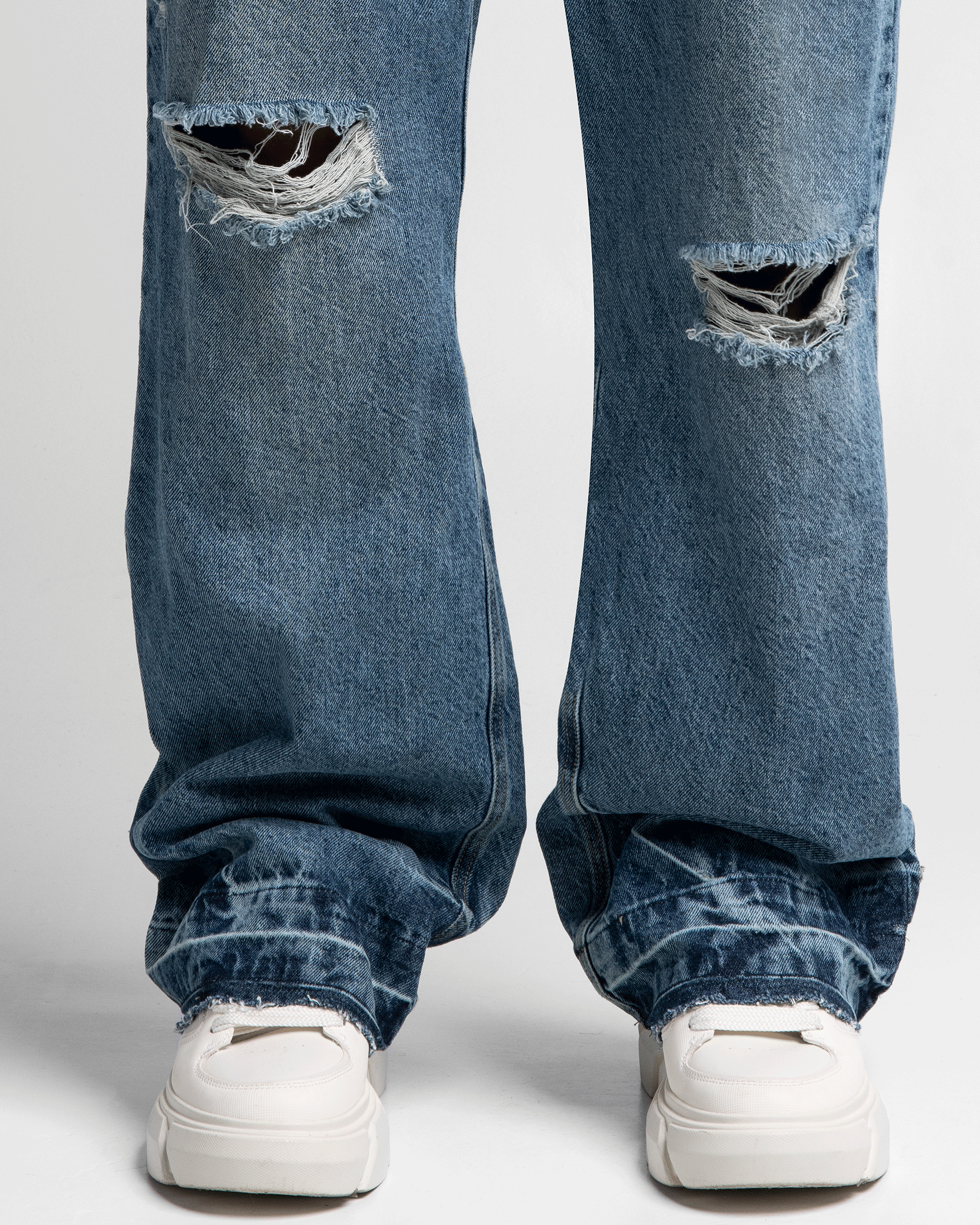 Denim Pant Azul Oscuro Destroyed