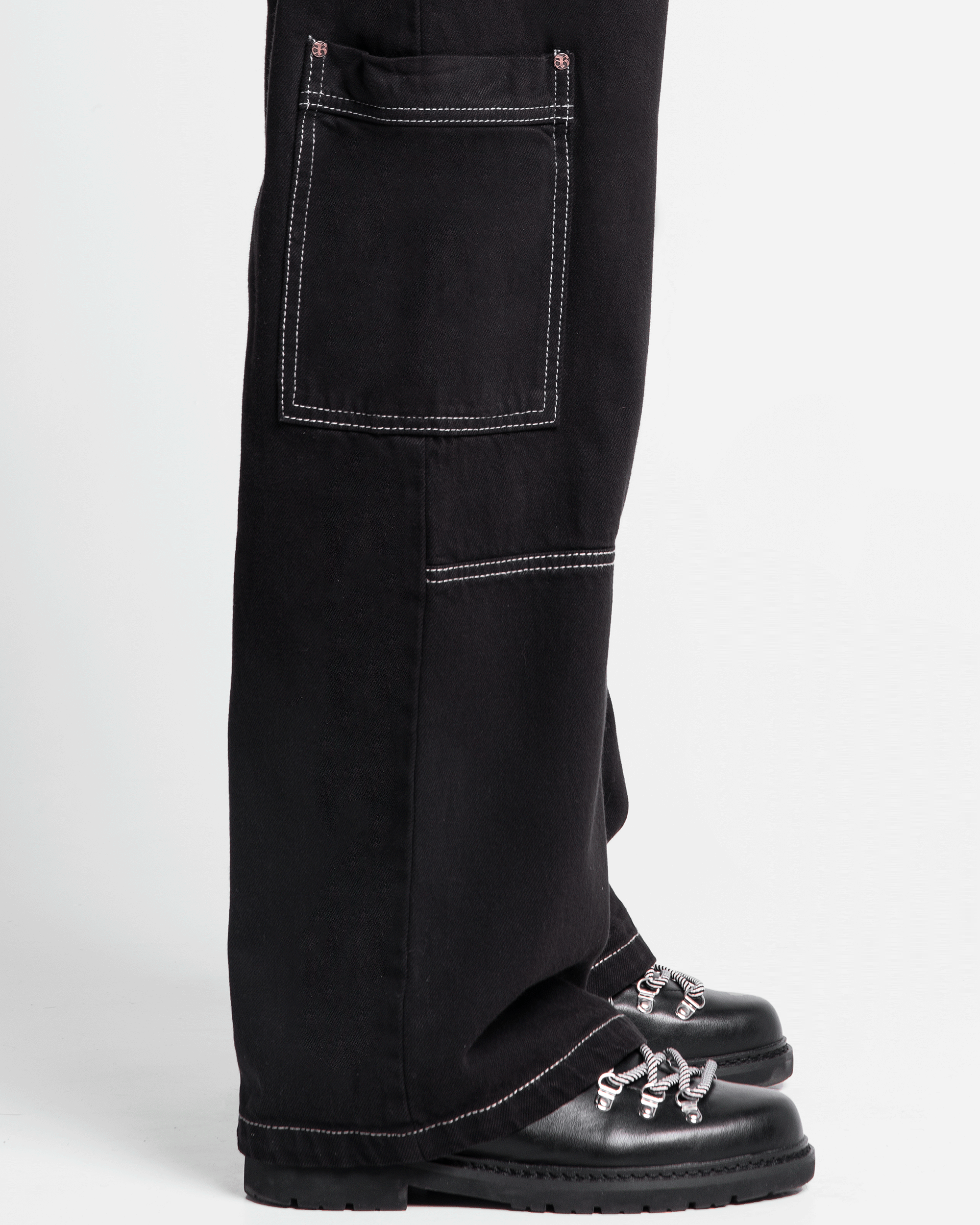 Pantalón Hilos En Contraste Negro