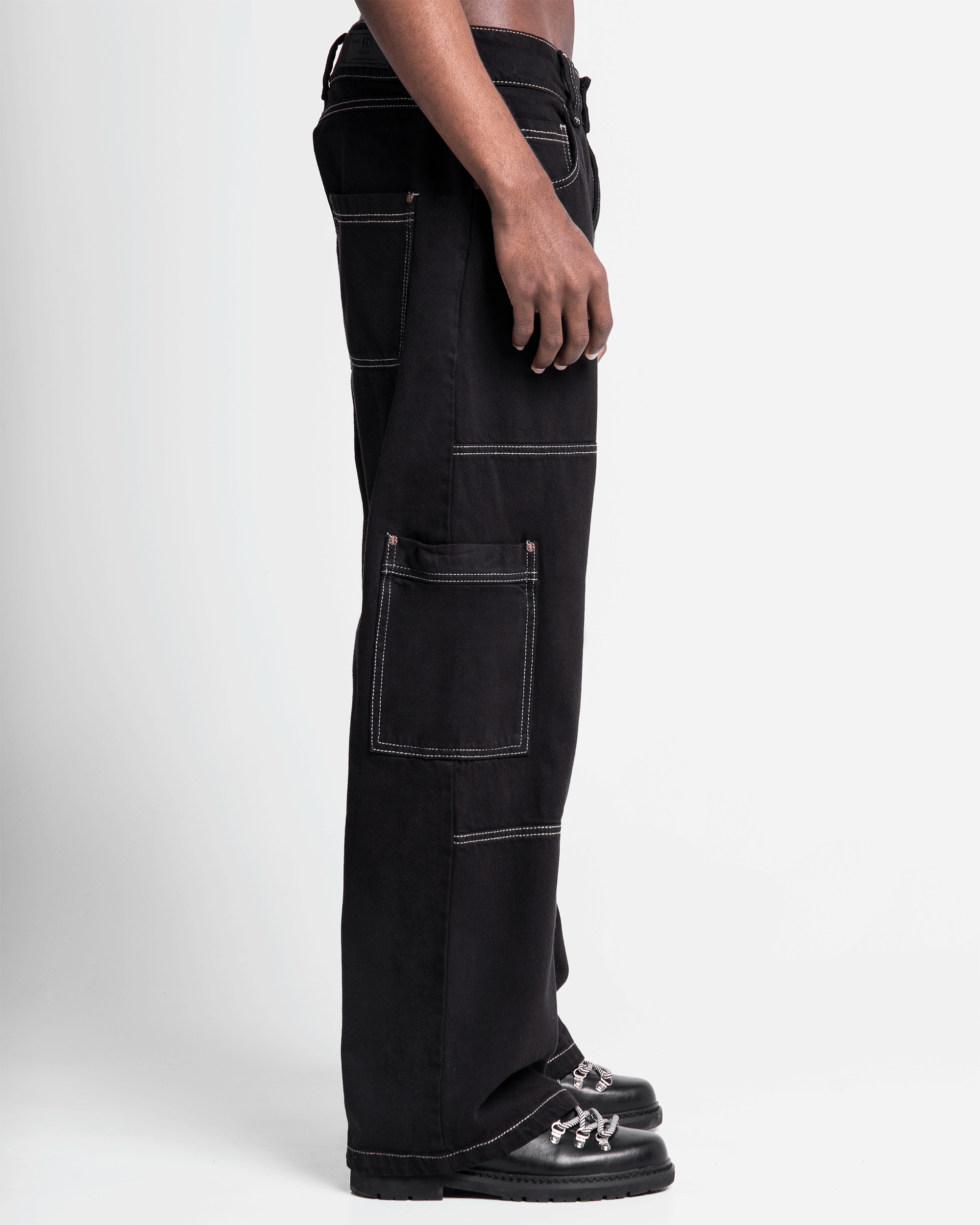 Pantalón Hilos En Contraste Negro