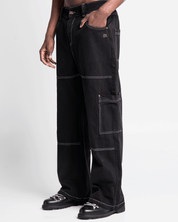 Pantalón Hilos En Contraste Negro