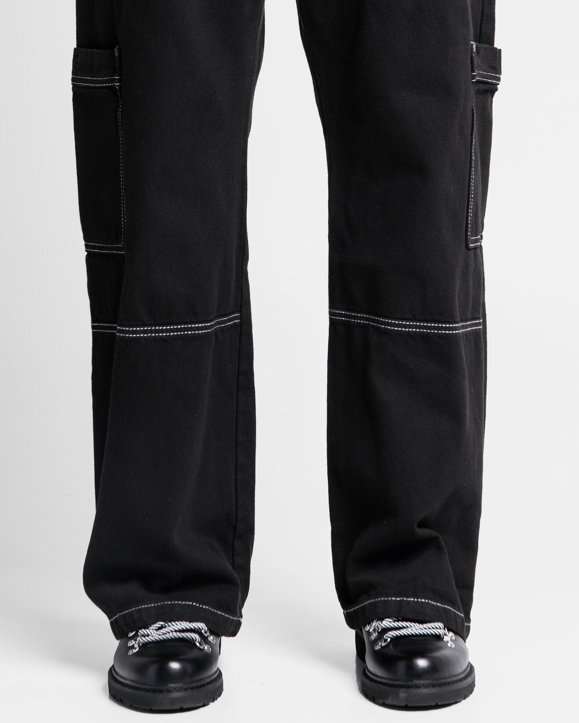 Pantalón Hilos En Contraste Negro