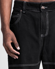 Pantalón Hilos En Contraste Negro