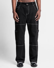 Pantalón Hilos En Contraste Negro