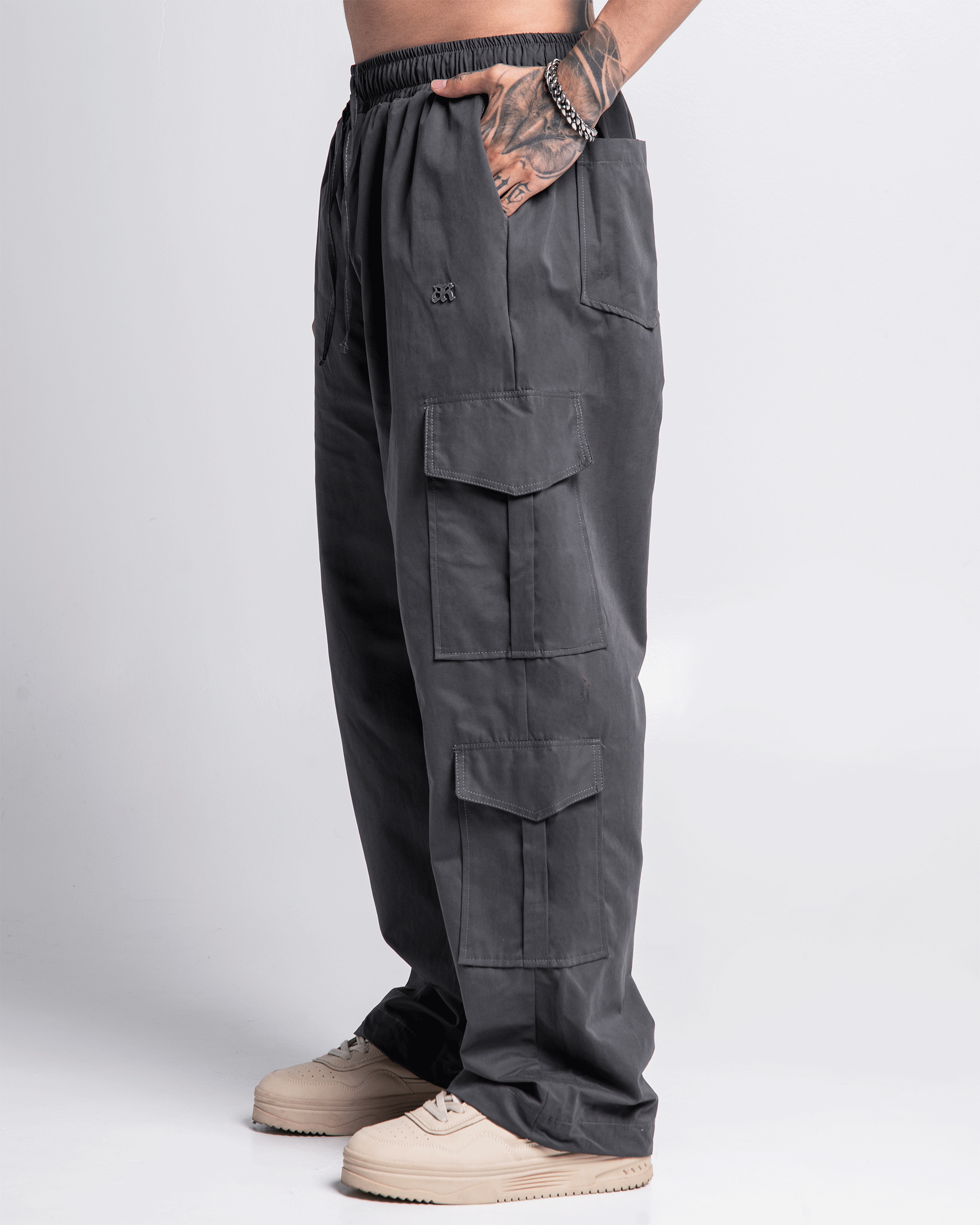 Pantalon Cargo Drill Liviano Gris