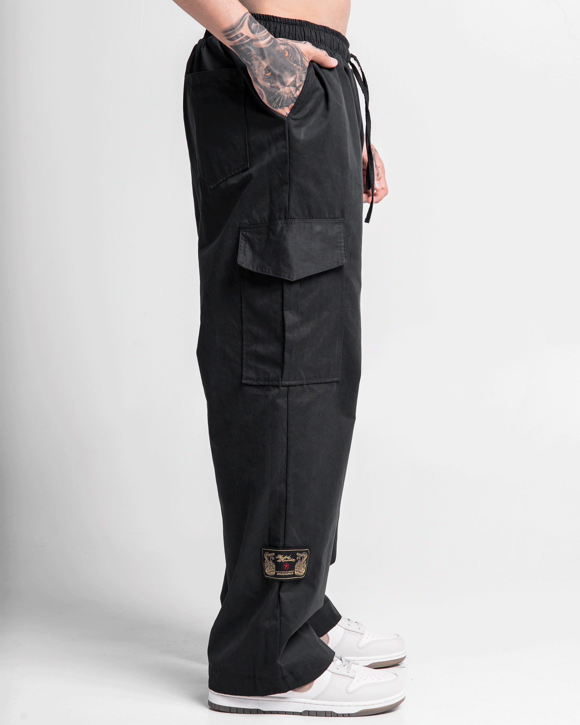 Pantalon Cargo Drill Liviano Negro