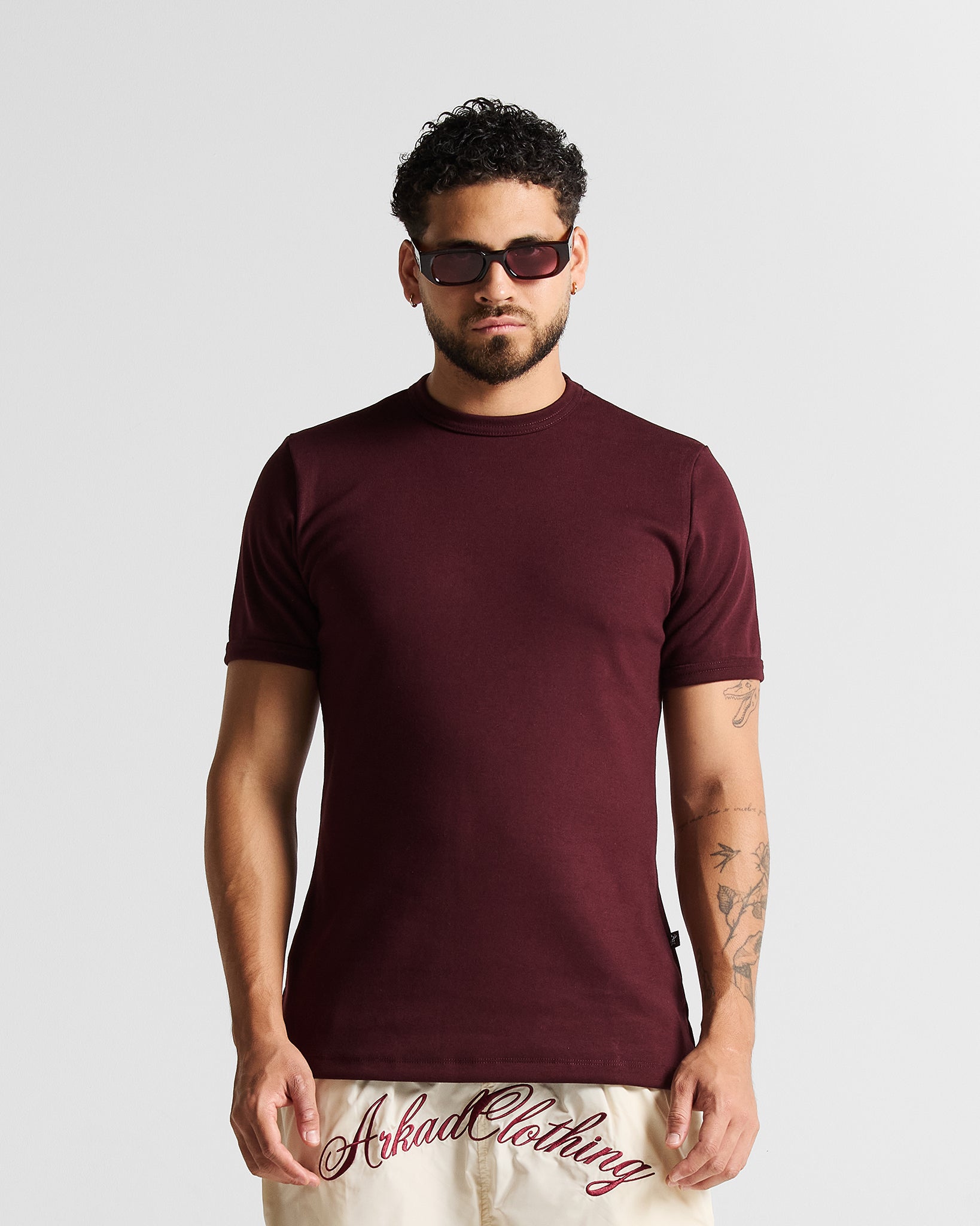 Slim Rib Tee - Vinotinto