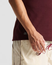 Slim Rib Tee - Vinotinto