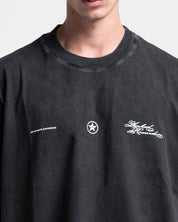 Washed Tshirt Oversize Negra Let The Music Speak